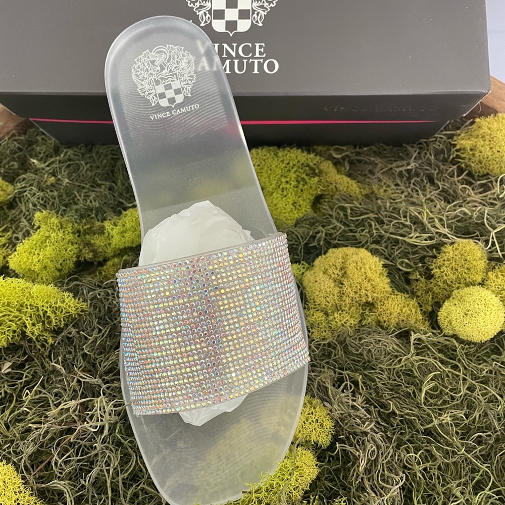 Vince Camuto crystal jelly slide sandal